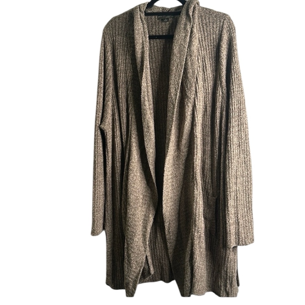 Barefoot dream cozy chic taupe brown long sweater cardigan size 3x